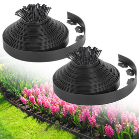 FunFanso landscape edging border 80ft black guides clean lawn edges