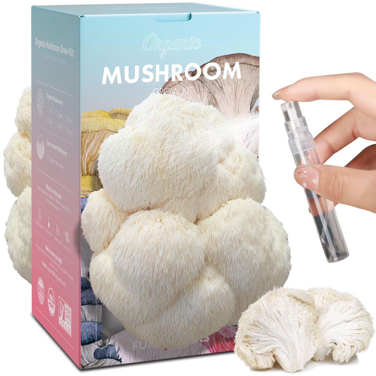 Fungiworks Lions Mane kit front view for home mushroom cultivation