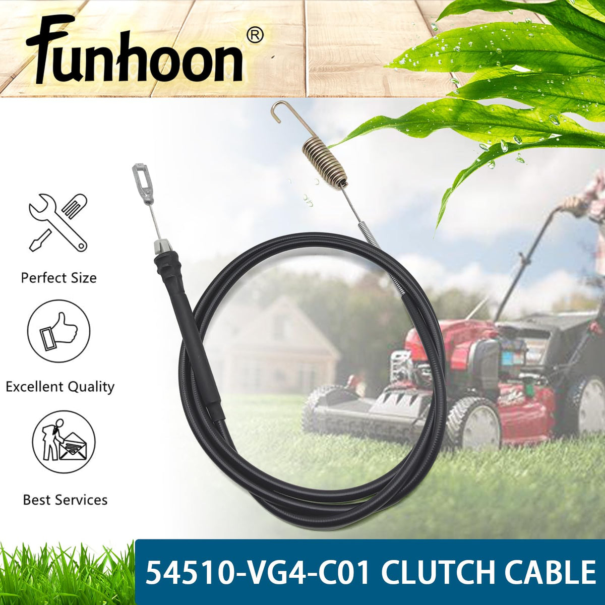 Funhoon cable length label indicating approximately 57.5 inches for fit check
