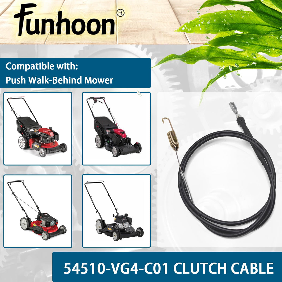 Funhoon clutch cable compatible with Honda Harmony models for straightforward install