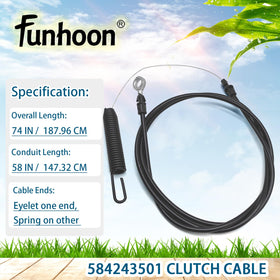 Funhoon clutch cable ends with eyelet and spring for easy replacement