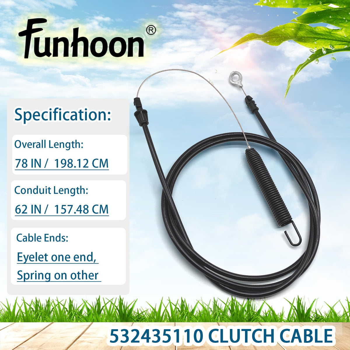 Funhoon clutch cable eyelet end ready for attachment