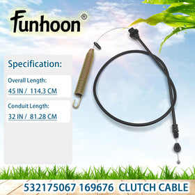 Funhoon clutch cable outer sheath closeup showing robust coating.