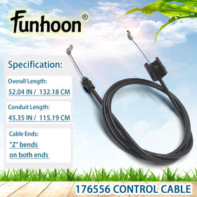 Funhoon Craftsman mower cable ends with Z bend for easy installation.