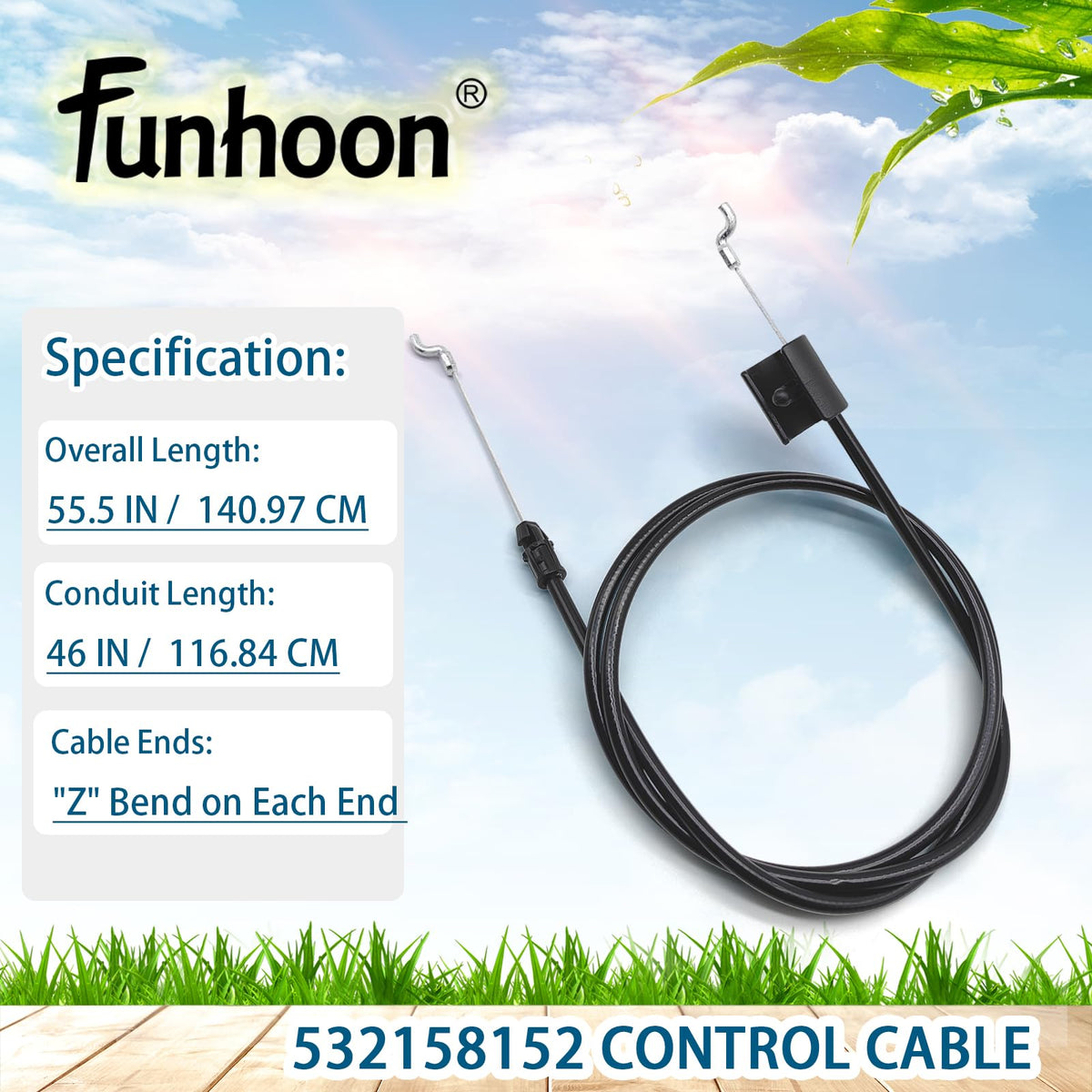 Funhoon Craftsman throttle cable 158152 ready for quick install