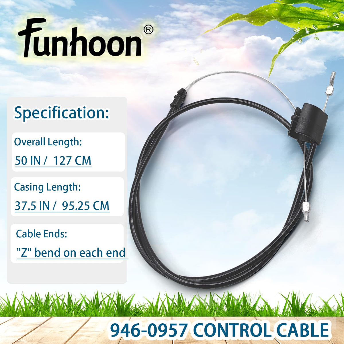 Close-up of Funhoon engine zone cable end with a Z bend