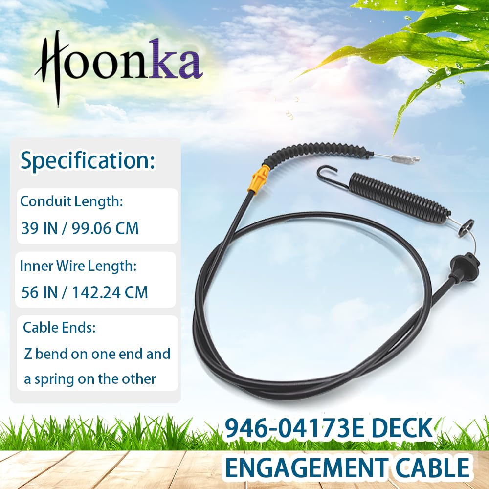 Funhoon HOONKA deck engagement cable 946-04173A replaces worn part for Troy-Bilt.
