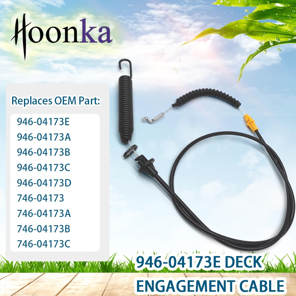 Funhoon HOONKA deck engagement cable 946-04173B ensures reliable mower deck control.