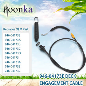 Funhoon HOONKA deck engagement cable 946-04173B ensures reliable mower deck control.