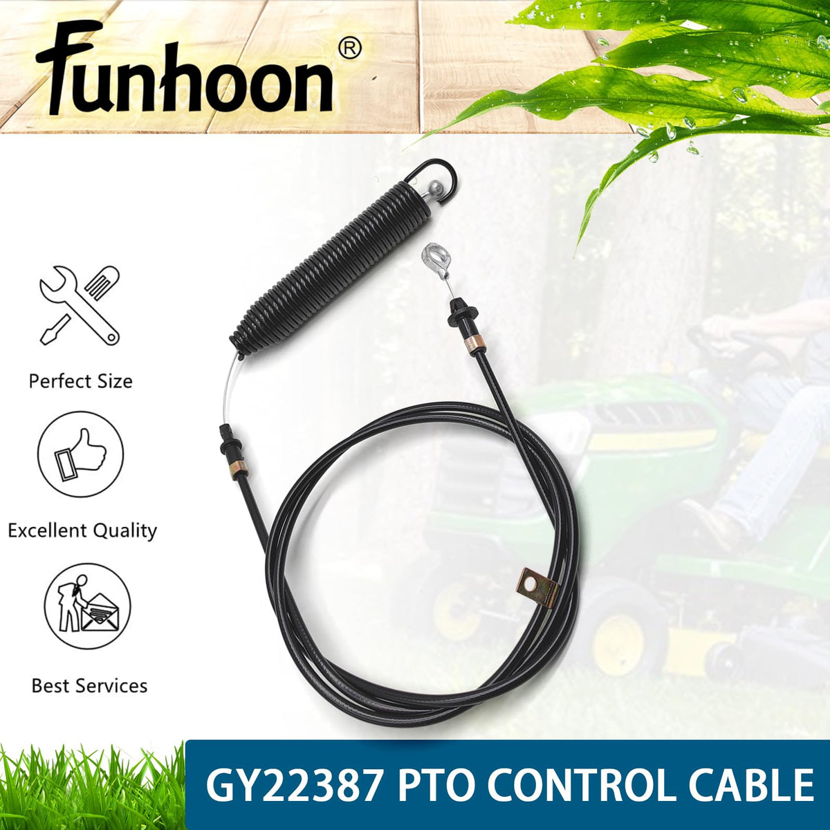 Funhoon GY22387 compatible with multiple John Deere riding mowers.