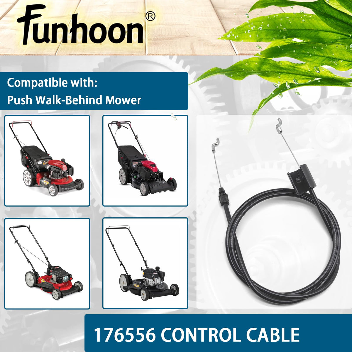 Funhoon replacement parts mower cable for straightforward swap.