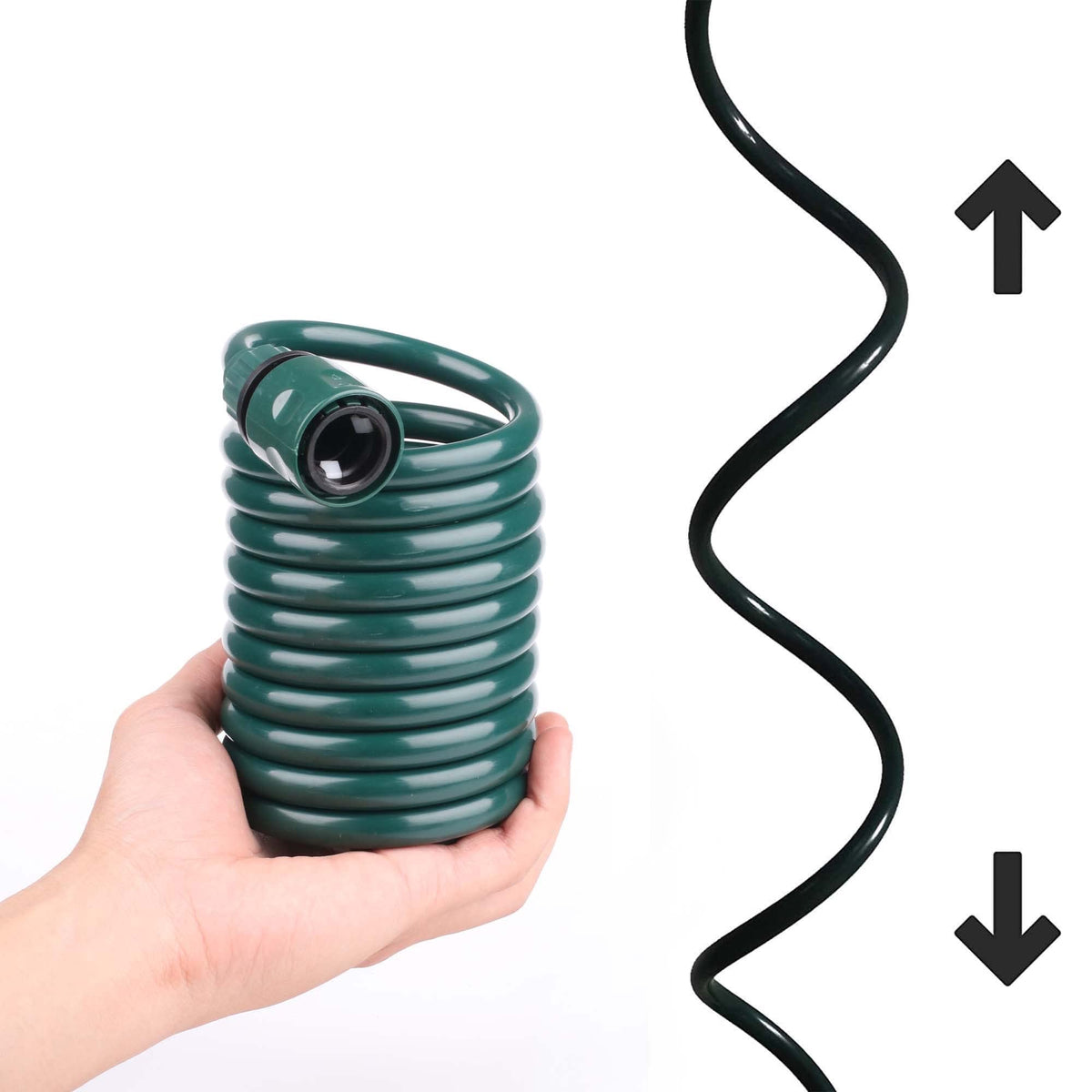 FUNJEE EVA Recoil Hose memory coil enables compact storage after use.