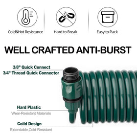 FUNJEE EVA Recoil Hose with quick-connect fittings for versatile faucet compatibility.