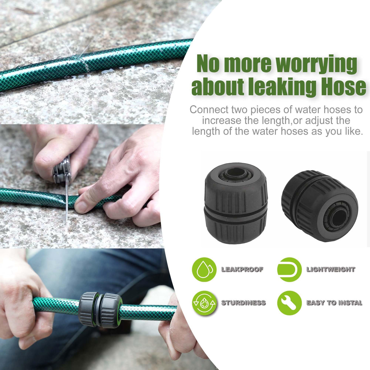 FUNJEE hose’s kink-resistant inner wall minimizes tangles during yard tasks.