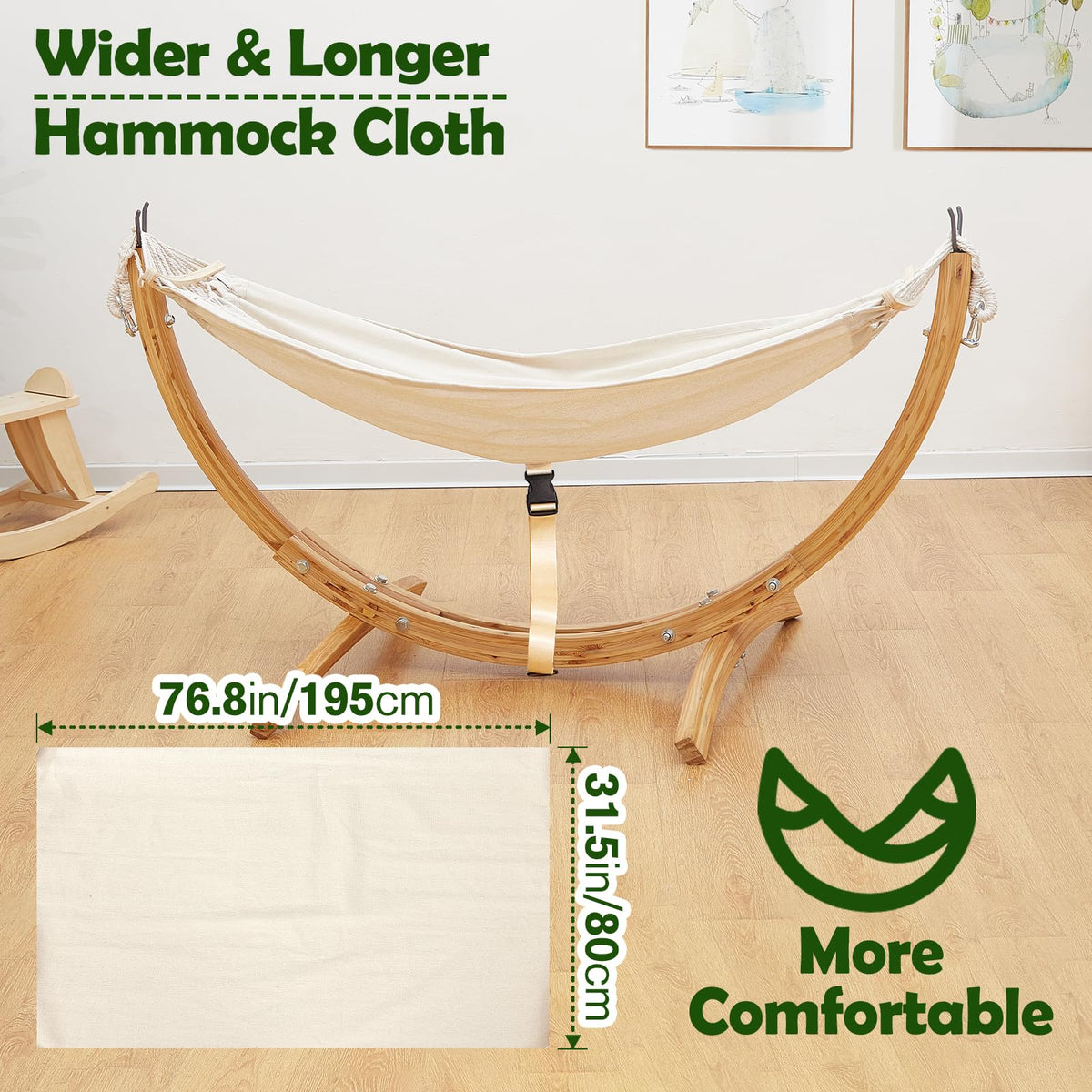 FUNLIO premium steel hooks secure the hammock ends.
