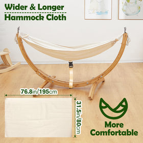 FUNLIO premium steel hooks secure the hammock ends.