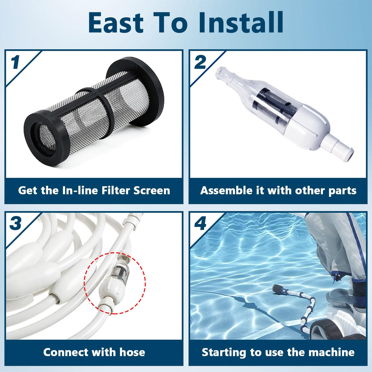 Long-lasting performance of Funmit 48-222 inline filter screen in pool cleaning