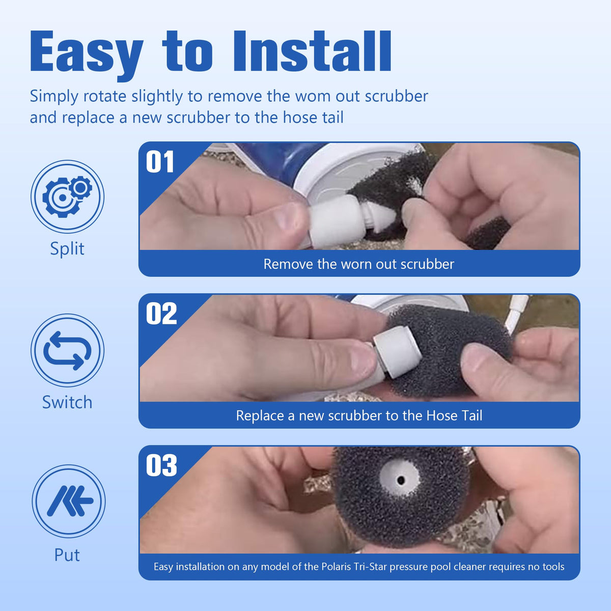 Funmit foam scrubber close-up highlighting elasticity and uniform holes for debris lifting