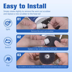Funmit foam scrubber close-up highlighting elasticity and uniform holes for debris lifting