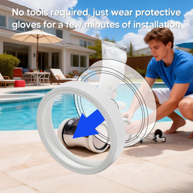 Funmit grooved tread increases traction on concrete, plaster, or pebble pool finishes