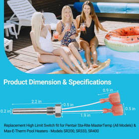 Funmit Max-E-Therm spa heater sensor shown for compatibility and replacement readiness.