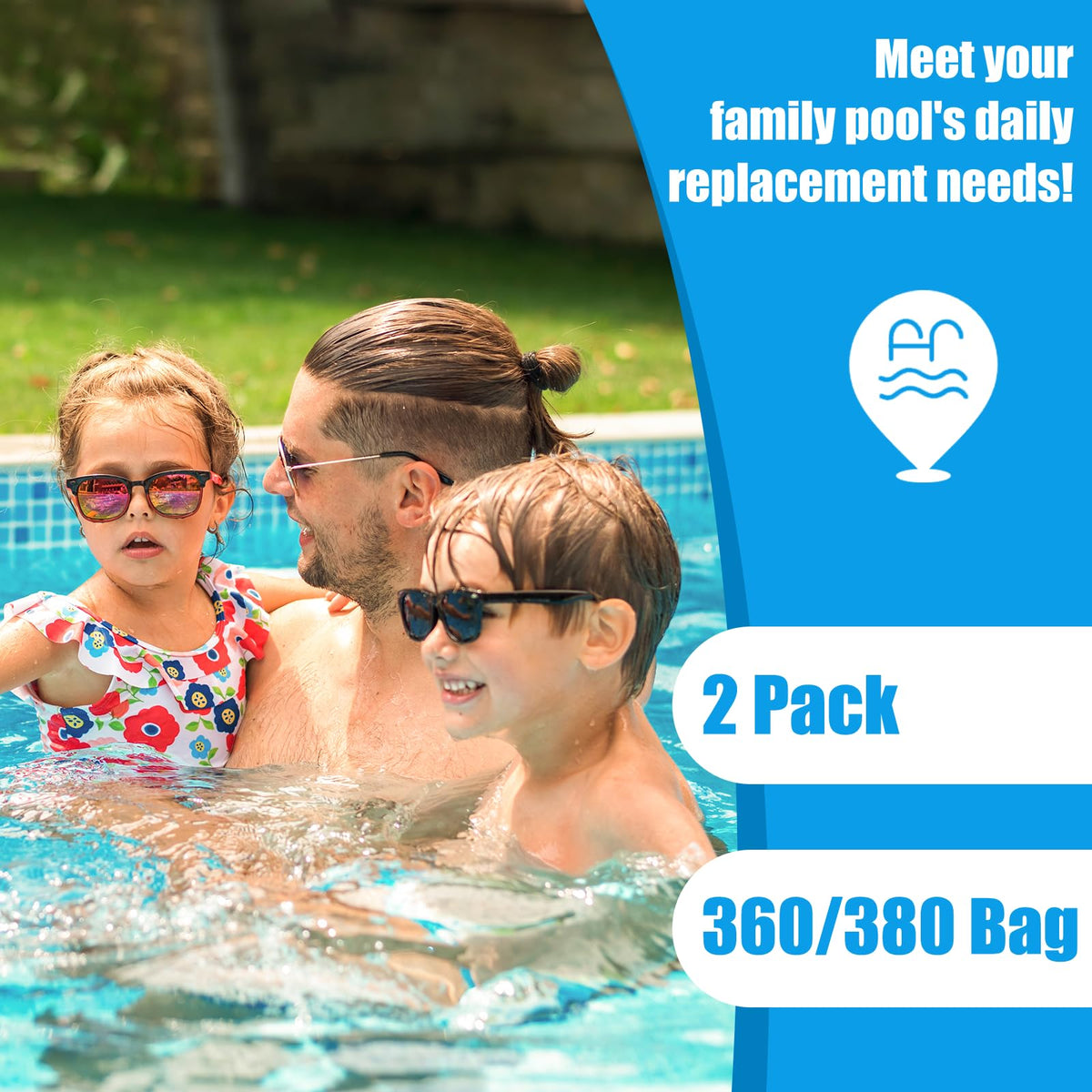 Funmit Polaris 360/380 bag ready-to-use for efficient pool cleaning.