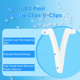 Funmit pool butterfly V-clip mounted on a standard pole for quick, tool-free installation.