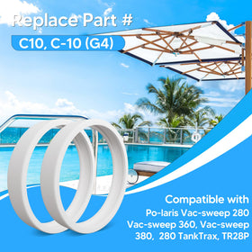 Funmit C10 pack of 3 tires ready for complete replacement on Polaris cleaners