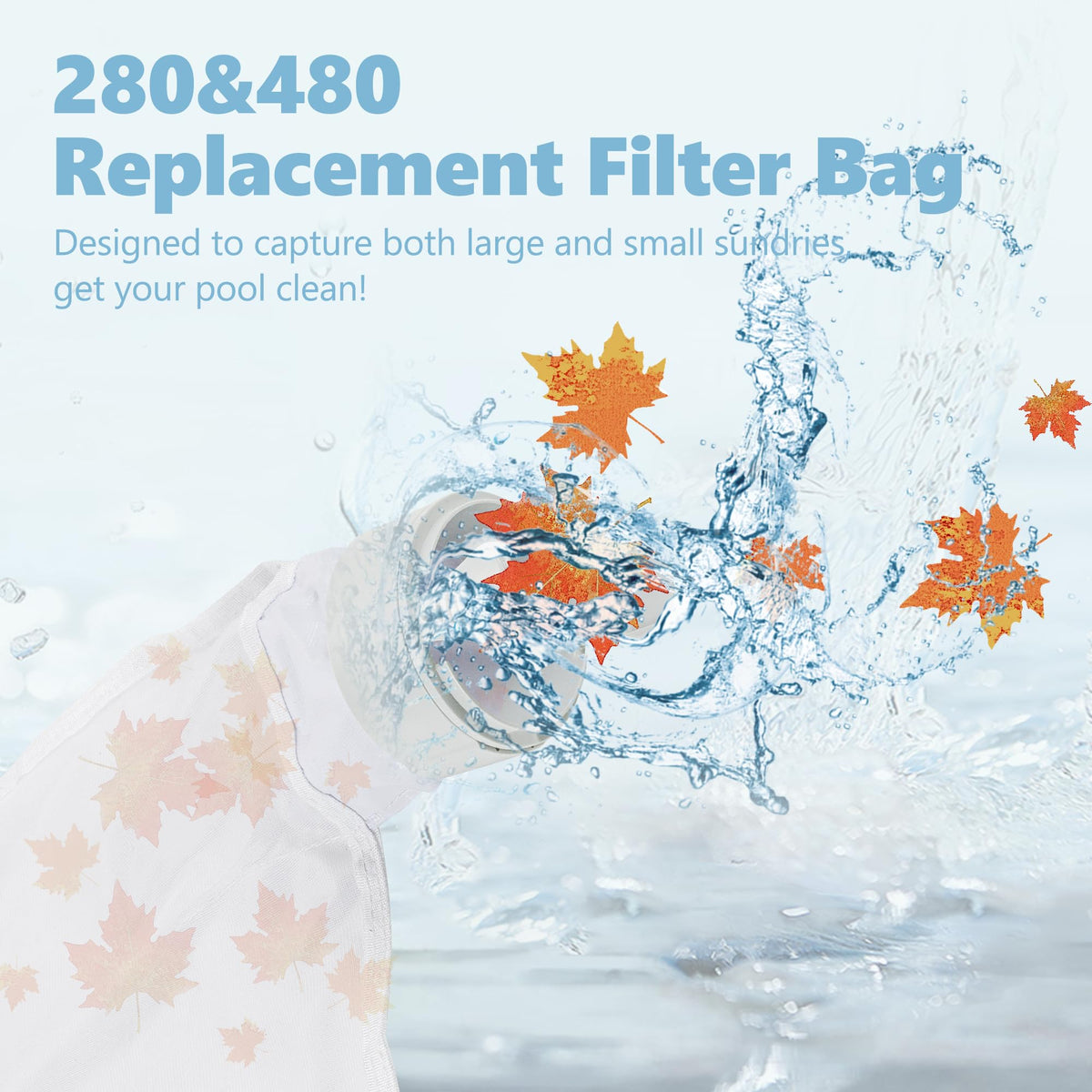 Closeup of Funmit mesh detail on zippered bag for debris filtration