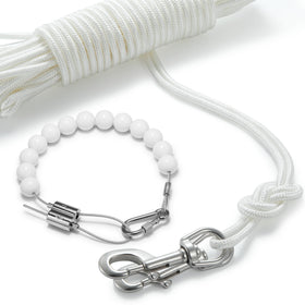 FUNNANS 50ft flag pole rope kit coil, durable marine-grade rope for seaside flags.