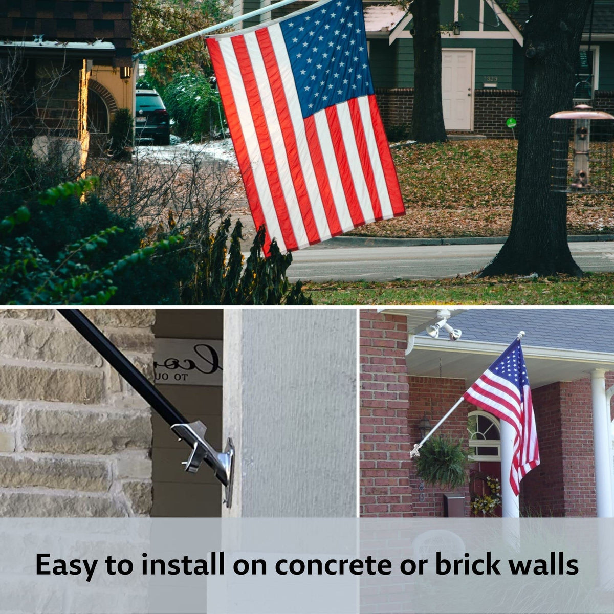 Installation guide included with FUNNANS flag pole mount hardware.