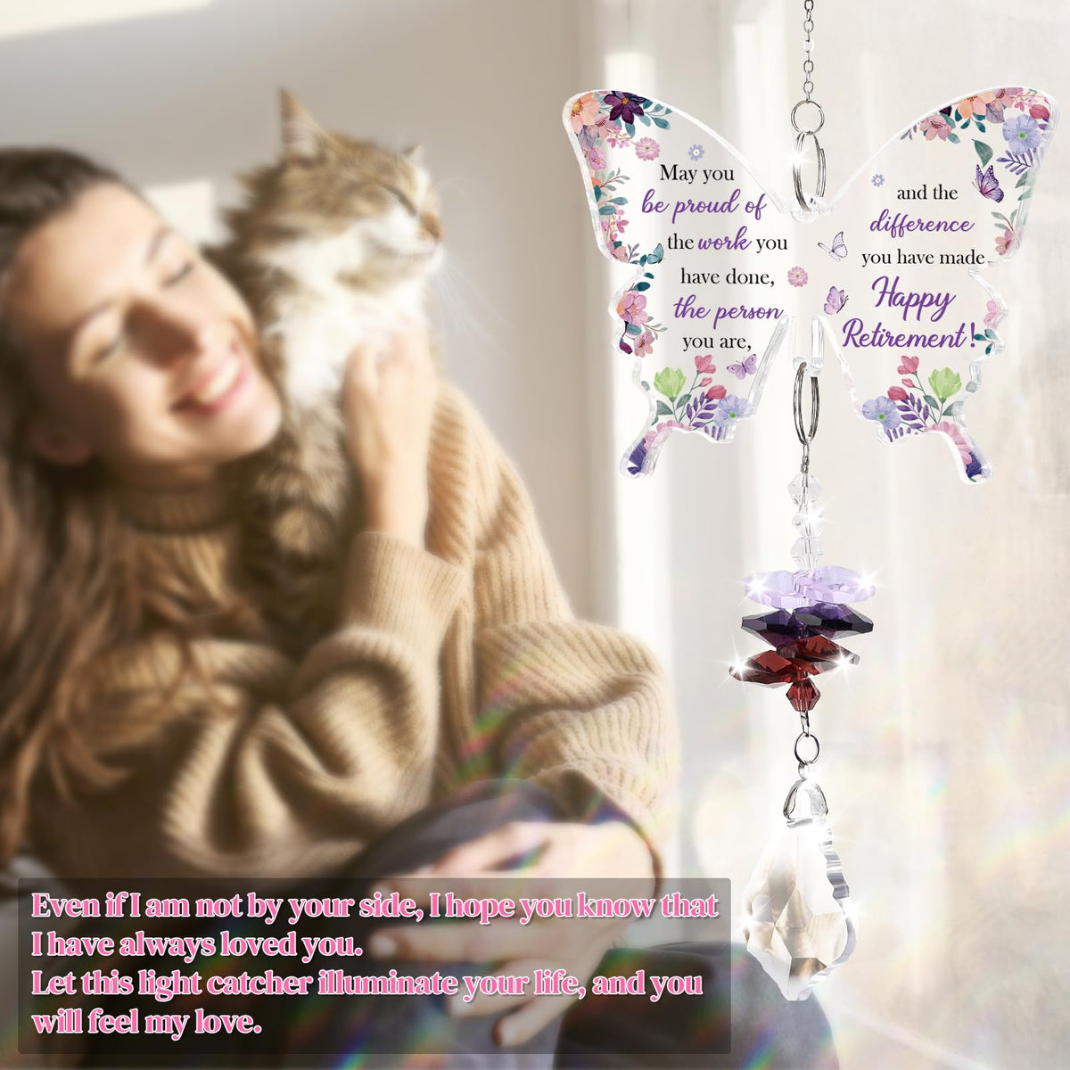 Funnli acrylic butterfly plaque offers a vivid centerpiece with light play.