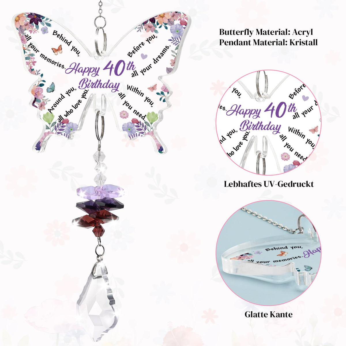Funnli butterfly plaque displays colorful reflections for elegant decor.