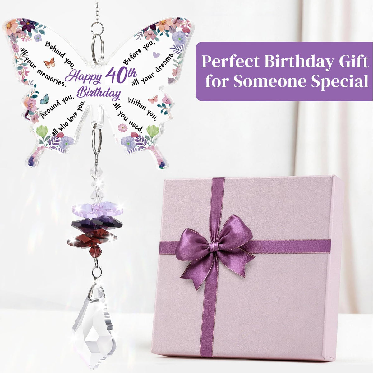 Funnli multifaceted crystal mirrors light into unique colors.