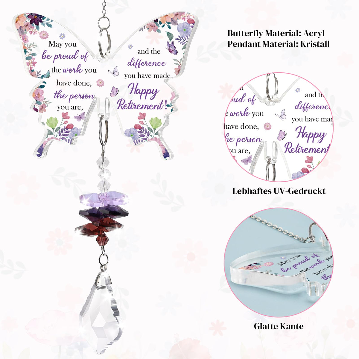 Funnli rainbow reflections butterfly plaque brightens spaces with joyful decorative light.