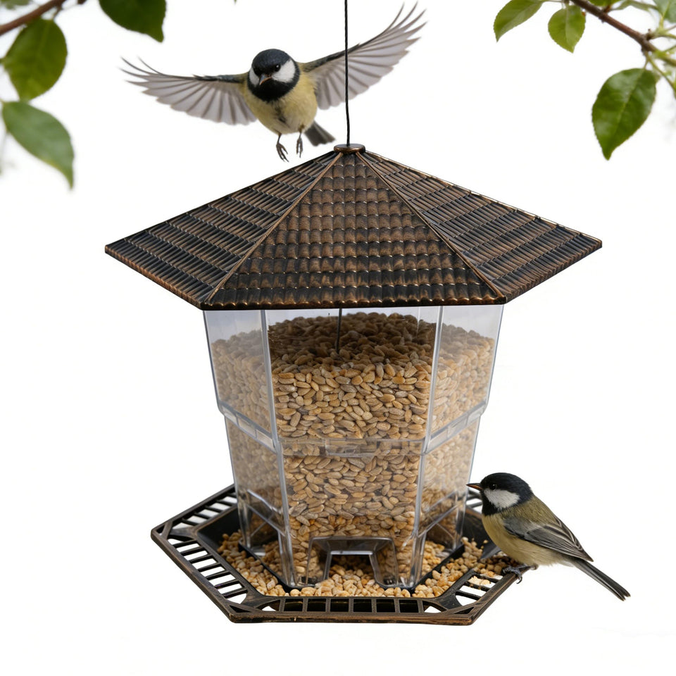 Funpeny bird feeder outdoor hanging invites feathered visitors with easy setup.