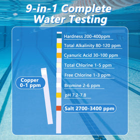 FUNSWTM 9-in-1 test strips color chart comparison aids accurate results