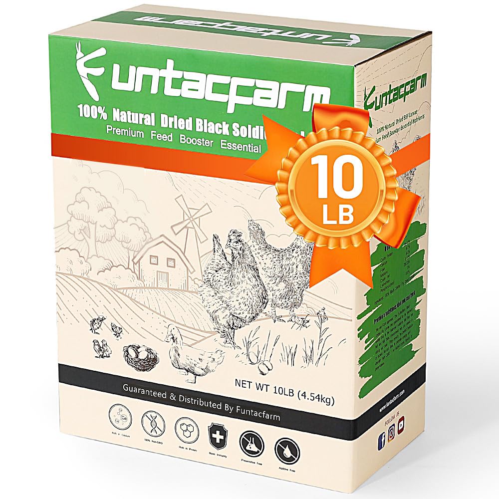 Funtacfarm BSFL dried worms package showing natural ingredients and easy storage