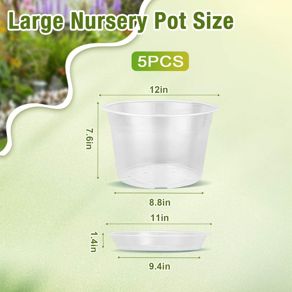 FUOAUYK clear plastic nursery pot shows root growth for timely watering.