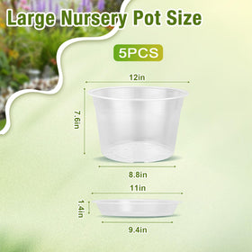 FUOAUYK clear plastic nursery pot shows root growth for timely watering.