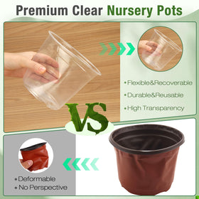 FUOAUYK clear plastic pot drainage holes closeup for quick water drainage.