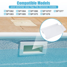 Fuoequl inground pool skimmer door in use for debris protection