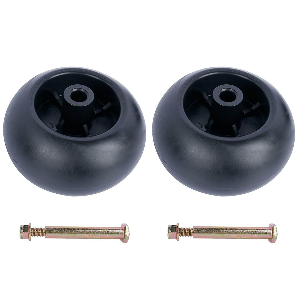 Fuoequl universal anti-scalp wheels on a mower deck provide smoother, even cuts.