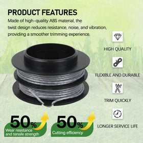 Each Fuosuc SB00L00 spool includes 17 ft of 0.080 inch line for extended use.