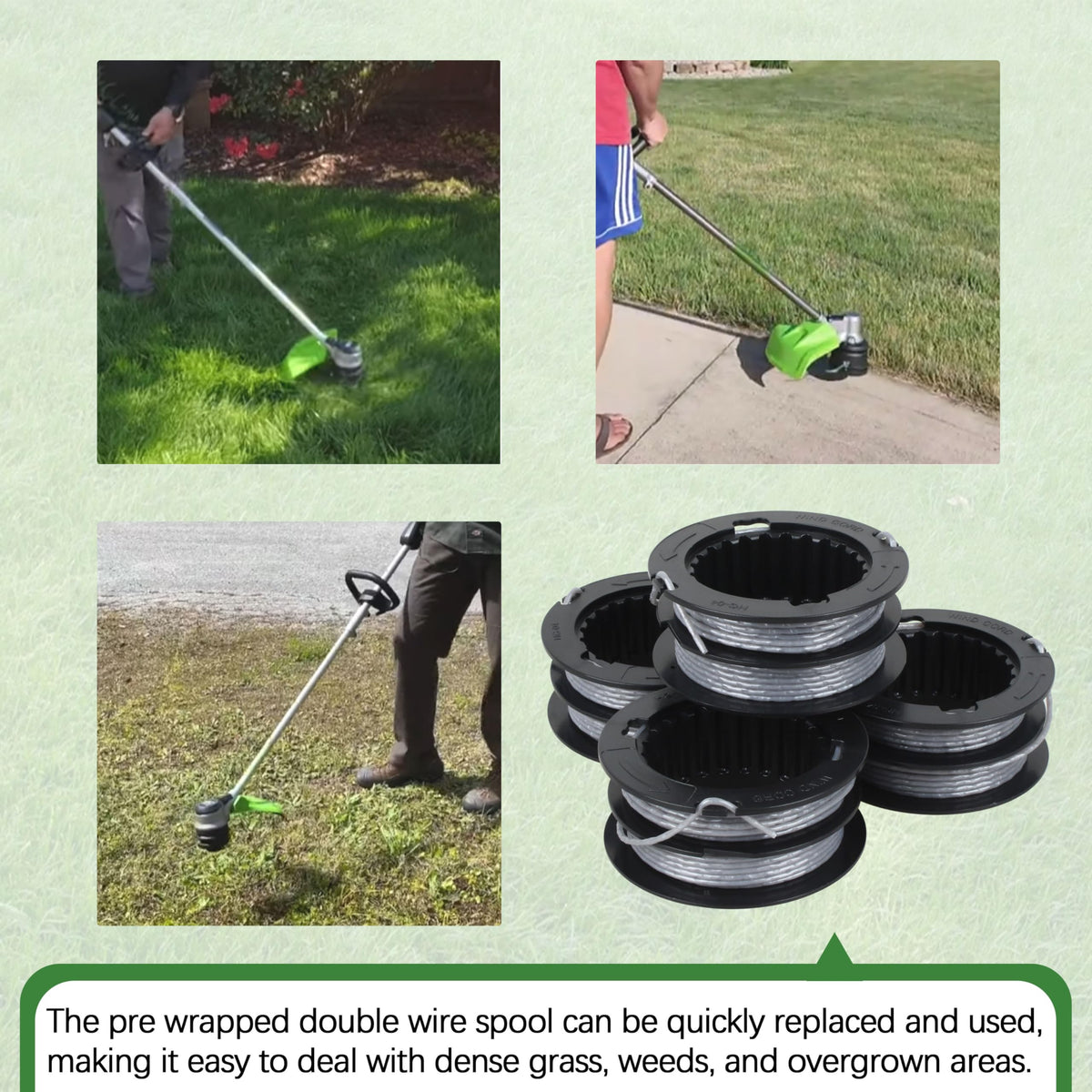 Tool-free installation with Fuosuc SB00L00 spools speeds up yard maintenance.