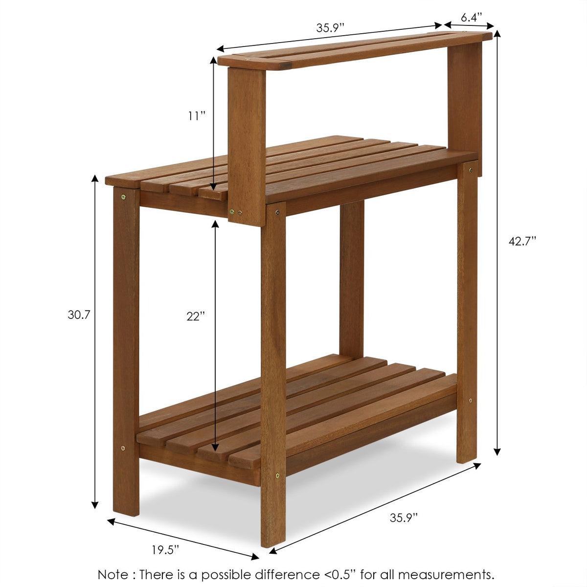 Furinno Tioman outdoor potting bench lower shelf for soil bags and pots