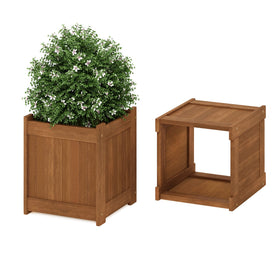 Square planter boxes by Furinno Tioman ready for easy assembly on balconies.