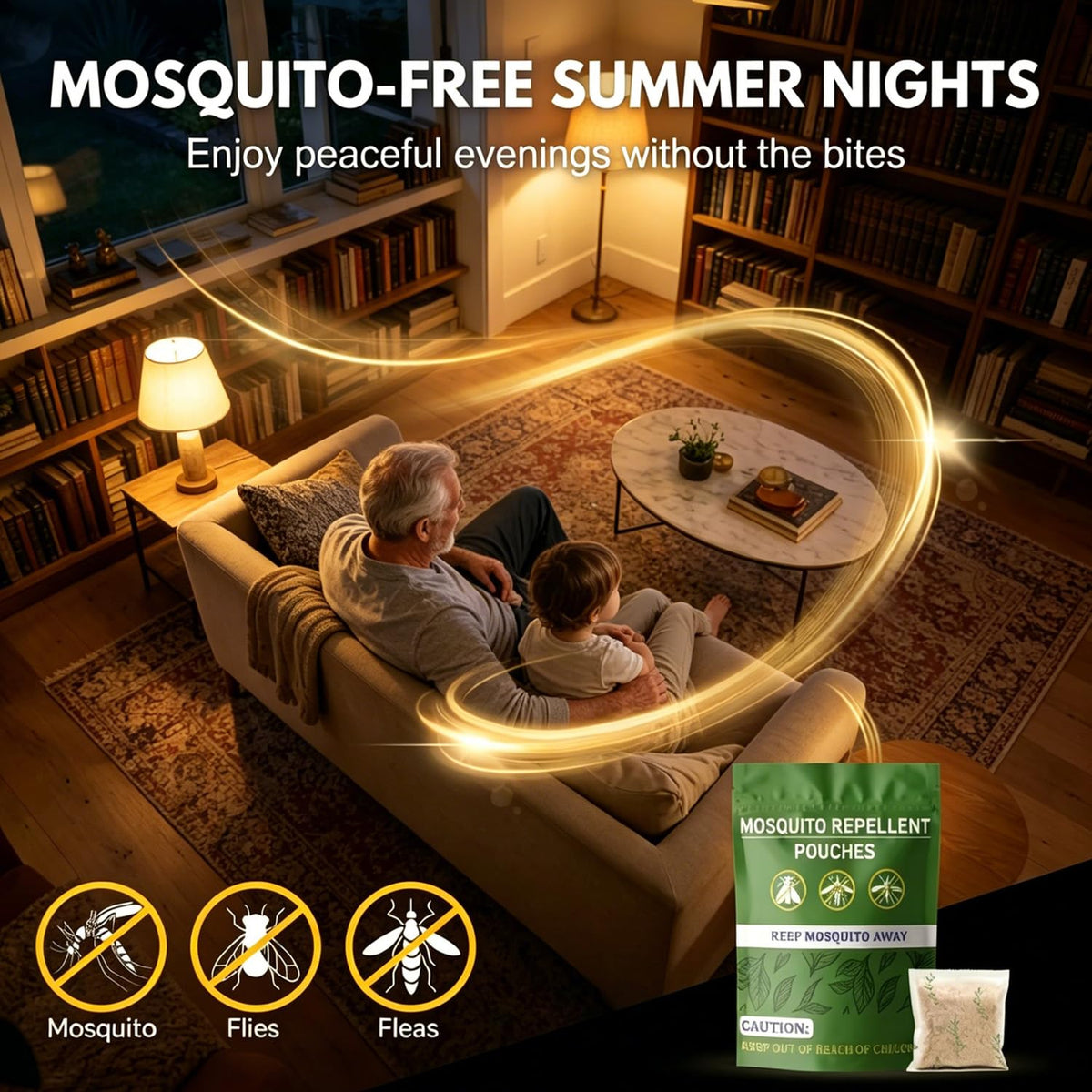 Furiseng sachets placed in living room create a gentle protective barrier
