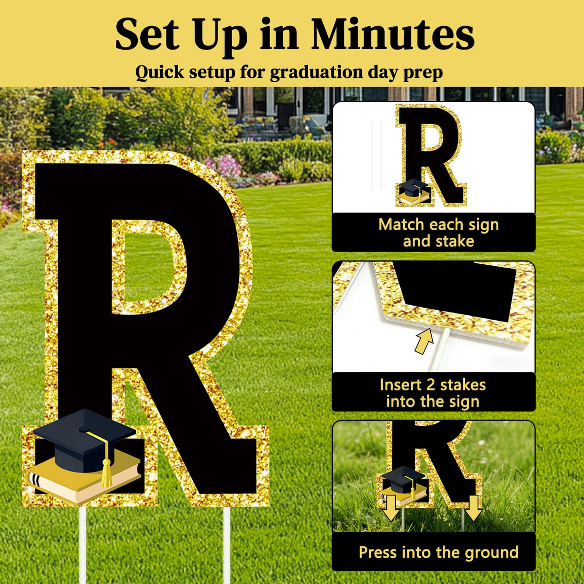 FurniCore 32 stakes secure yard signs for durable outdoor display.