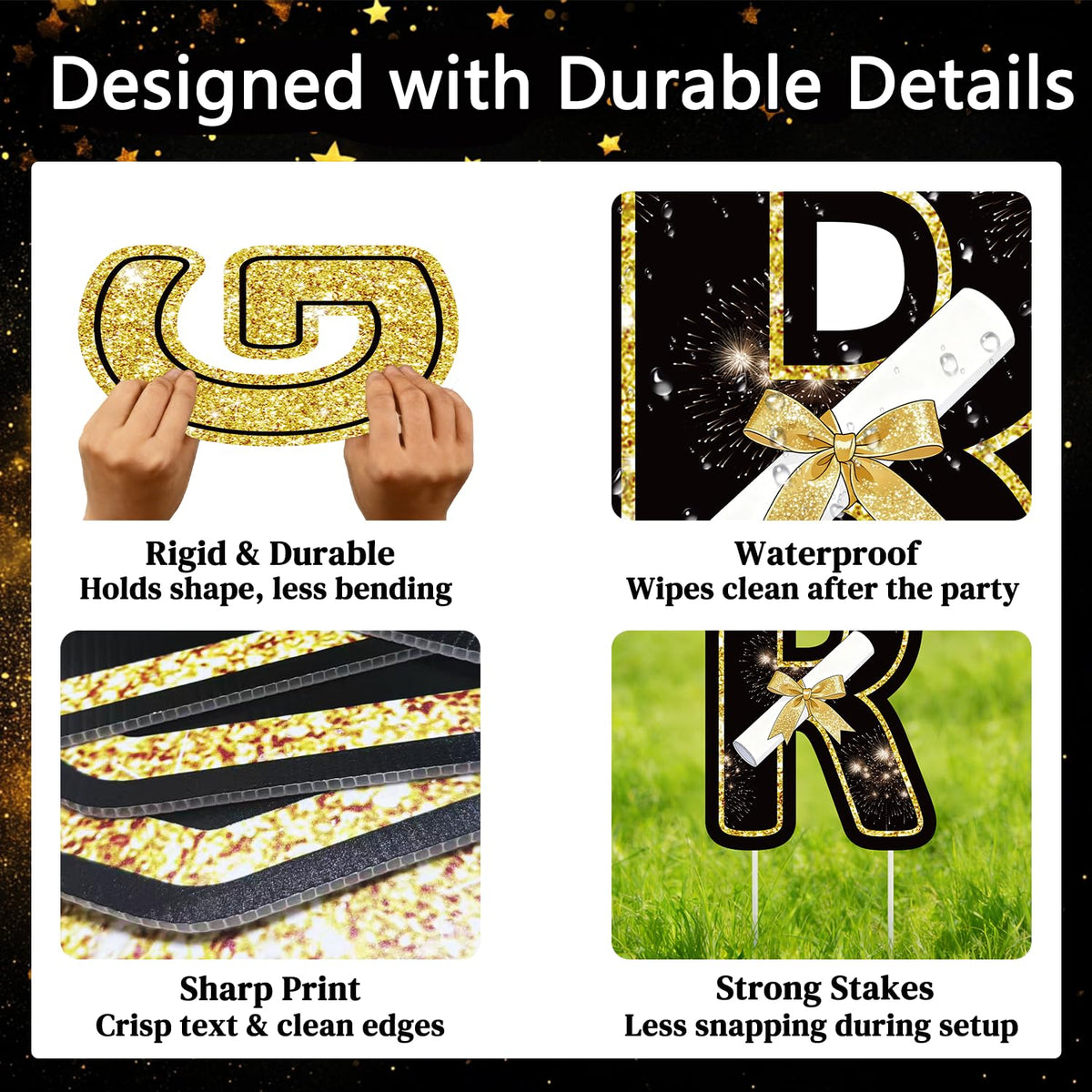 FurniCore waterproof corrugated signs resist rain and fading.